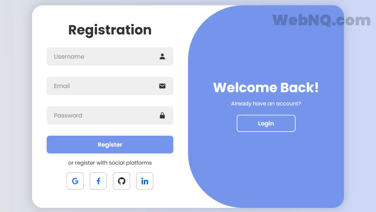 login and signup form